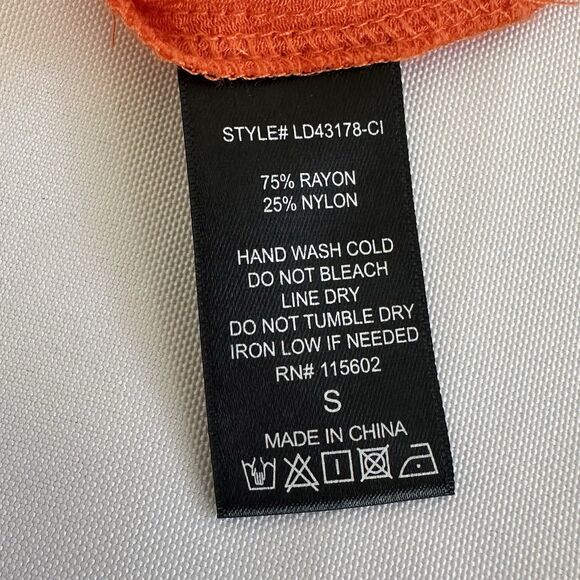 Lush Women's Maxi Dress Tie Back Size Small Orange Adjustable Straps Tiered Boho - Picture 13 of 13